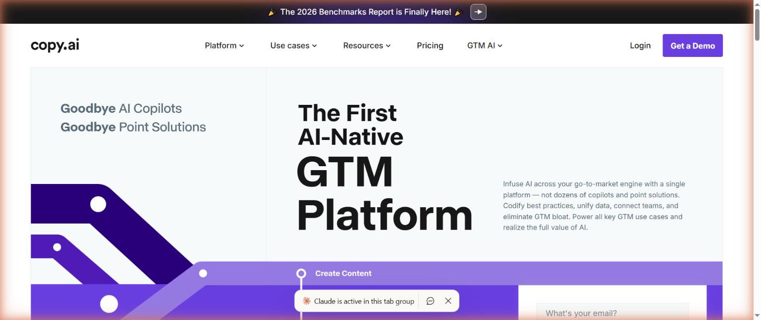 Screenshot of the Copy.ai website