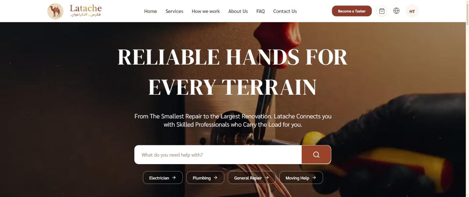 Screenshot of the Latache website